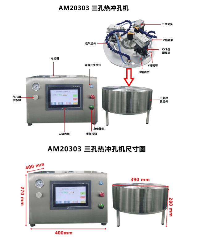 AM20303三孔热冲孔机